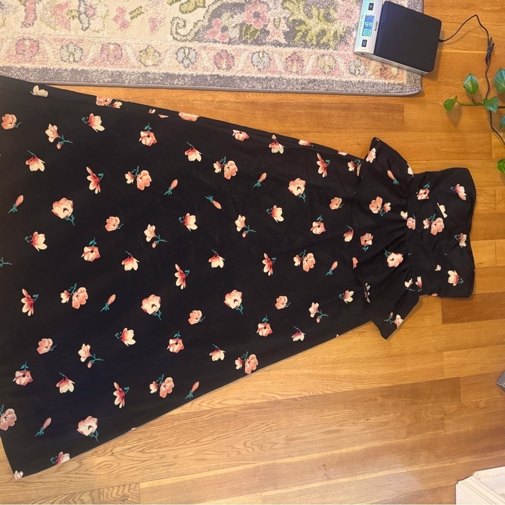 MM Couture Floral Black Maxi Dress​